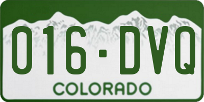 CO license plate 016DVQ