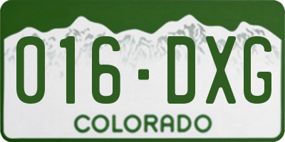 CO license plate 016DXG