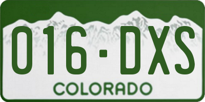 CO license plate 016DXS