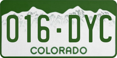 CO license plate 016DYC
