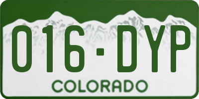 CO license plate 016DYP