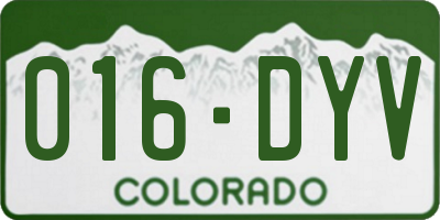 CO license plate 016DYV
