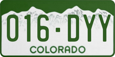 CO license plate 016DYY