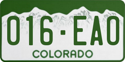 CO license plate 016EAO