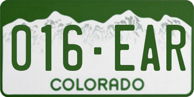 CO license plate 016EAR