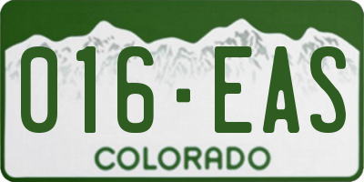 CO license plate 016EAS