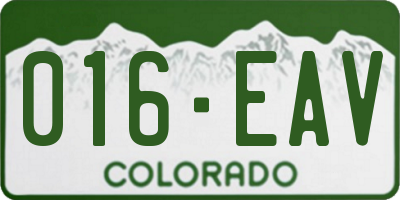 CO license plate 016EAV