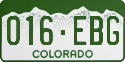 CO license plate 016EBG