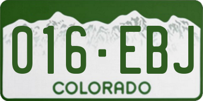 CO license plate 016EBJ