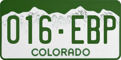 CO license plate 016EBP