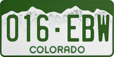 CO license plate 016EBW