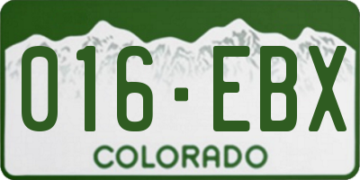 CO license plate 016EBX