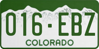 CO license plate 016EBZ