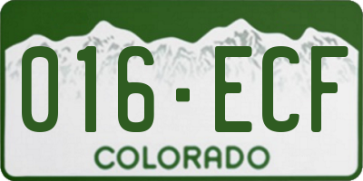 CO license plate 016ECF