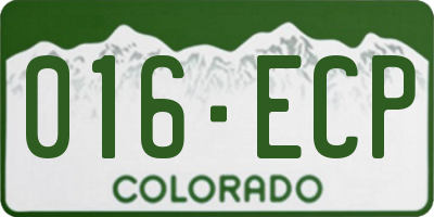CO license plate 016ECP