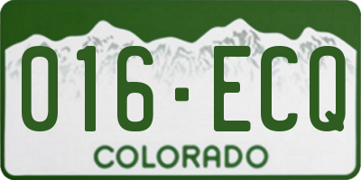CO license plate 016ECQ