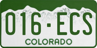 CO license plate 016ECS