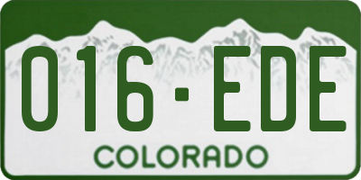 CO license plate 016EDE