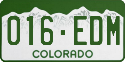 CO license plate 016EDM