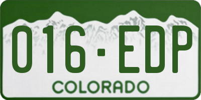CO license plate 016EDP