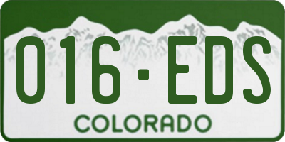CO license plate 016EDS