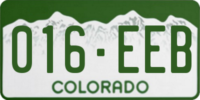CO license plate 016EEB