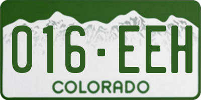 CO license plate 016EEH