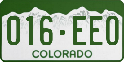 CO license plate 016EEO
