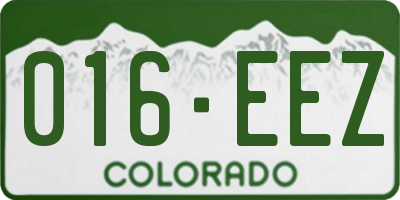 CO license plate 016EEZ