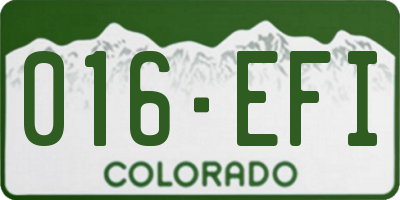 CO license plate 016EFI