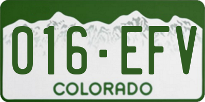 CO license plate 016EFV
