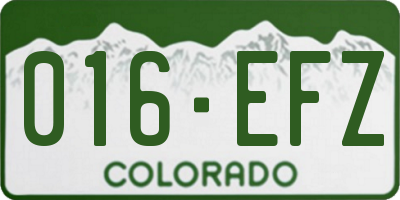 CO license plate 016EFZ
