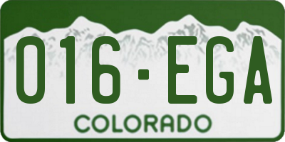 CO license plate 016EGA