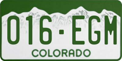 CO license plate 016EGM