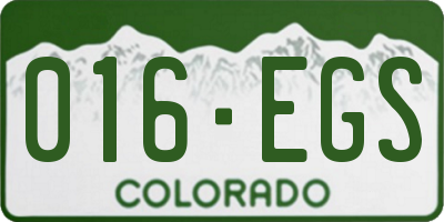 CO license plate 016EGS