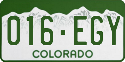 CO license plate 016EGY