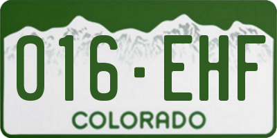 CO license plate 016EHF