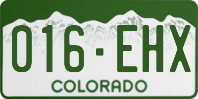 CO license plate 016EHX