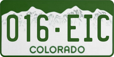 CO license plate 016EIC
