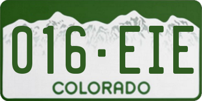 CO license plate 016EIE