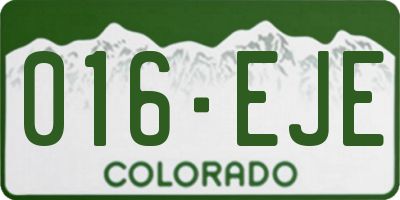 CO license plate 016EJE