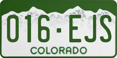 CO license plate 016EJS