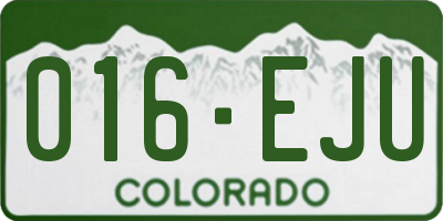 CO license plate 016EJU