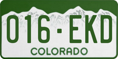 CO license plate 016EKD