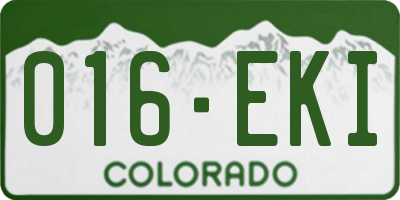 CO license plate 016EKI