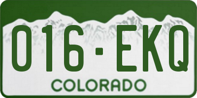 CO license plate 016EKQ