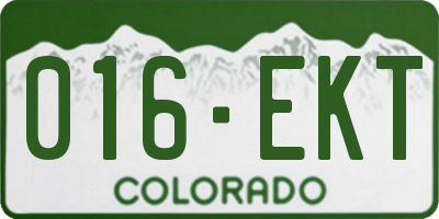 CO license plate 016EKT