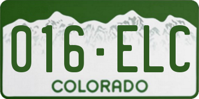 CO license plate 016ELC