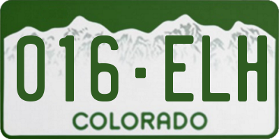 CO license plate 016ELH