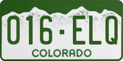 CO license plate 016ELQ